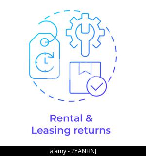 Rental and leasing returns blue gradient concept icon Stock Vector