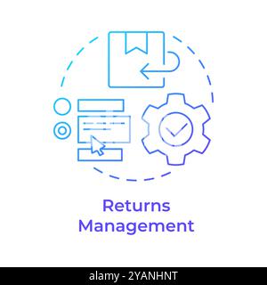 Returns management blue gradient concept icon Stock Vector