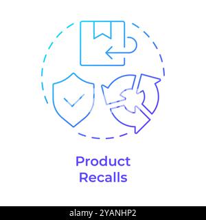 Product recalls blue gradient concept icon Stock Vector