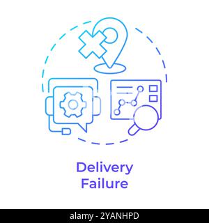 Delivery failure blue gradient concept icon Stock Vector