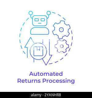 Automated returns processing blue gradient concept icon Stock Vector