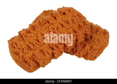 Crunchy cinnamon and brown sugar biscuits isolated on a white background Stock Photo