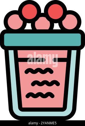 Laundry basket full of clothes with soap bubbles coming out icon, outline style Stock Vector