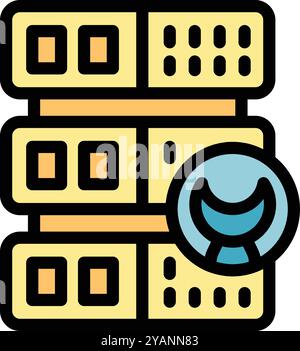 Artificial intelligence managing a server room, ensuring optimal performance and data security Stock Vector