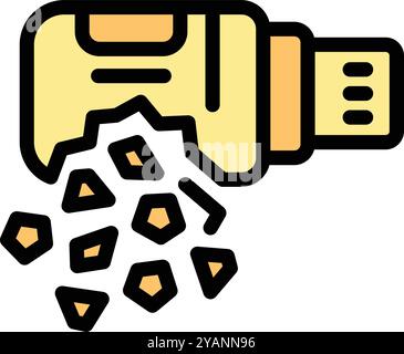 Ice crusher is breaking ice into small pieces, perfect for making refreshing cocktails and drinks Stock Vector