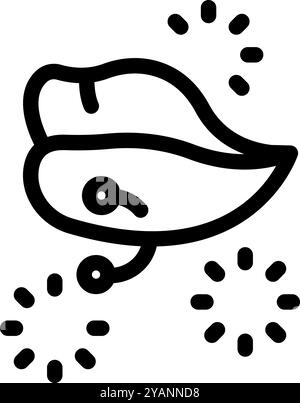 Simple icon of a mouth with a labret piercing, perfect for representing body modification and fashion Stock Vector