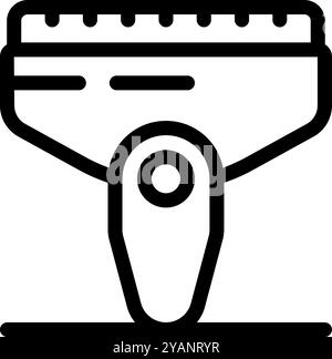 Simple vector, perfect for apps and websites, representing an ice scraper removing ice from a windshield Stock Vector