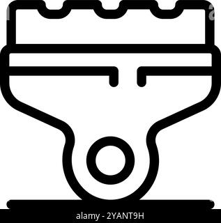 Car ice scraper removing ice or frost from a windshield using handle Stock Vector