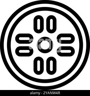 Black outline icon representing a petri dish filled with agar, used in laboratories for growing bacteria cultures Stock Vector