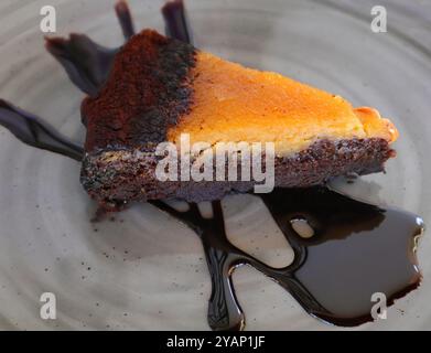 Algarve, Portugal. Typical Algarvian, Three delights tart - Bolo 3 delicias. A specialty made from 3 main ingredients - figs, almonds and carob. Stock Photo