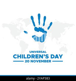 Universal Children's Day. November 20, Universal Children’s Day. Children’s Day creative concept.banner, post, ads, poster design template. Stock Vector