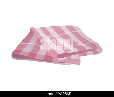 Cloth napkin, folded cotton tablecloth for kitchen table or picnic vector illustration Stock Vector