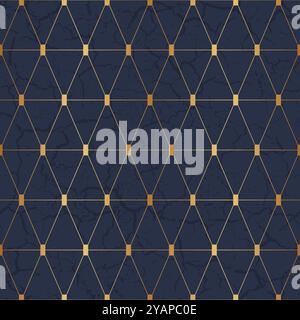 Geometric gold seamless pattern. Golden geometry background for design prints. Elegant abstract diamond repeat texture. Repeated elegant stripe Stock Vector