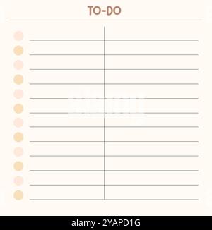 To-Do List Template for Efficient and Organized Task Management Stock Vector