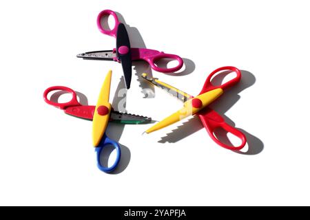 Art and Craft Scissors on White Background Stock Photo