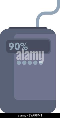 Electronic breathalyzer showing test result on screen icon in flat style isolated on white background Stock Vector