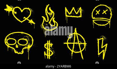 Urban culture arts, graffiti street drawings Stock Vector