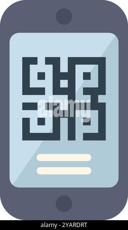 Modern smartphone displaying a scannable qr code for quick access to data, websites, or applications Stock Vector