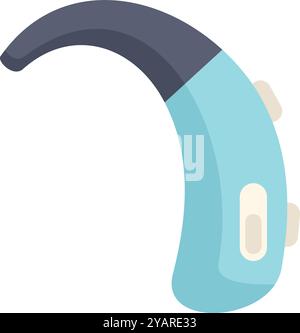 Modern digital behind the ear hearing aid improving quality of life for hearing impaired people Stock Vector