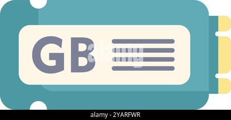 Ssd card showing gigabyte storage space icon in flat style for apps and websites Stock Vector