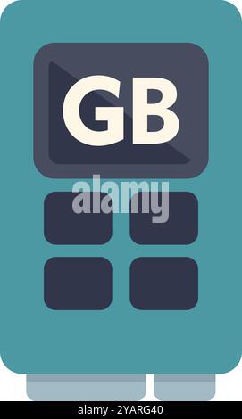 Ssd drive showing storage space available icon with gb text label Stock Vector