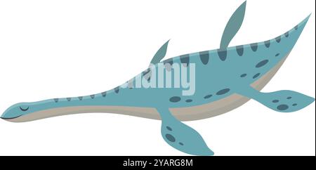 Majestic plesiosaur gracefully gliding through the ocean, showcasing ancient beauty and prehistoric wildlife Stock Vector