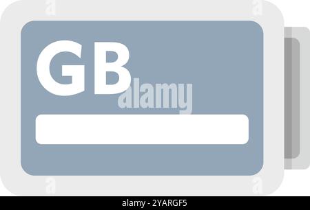 Simple yet powerful graphic of a sticker displaying the letters gb, representing great britain Stock Vector