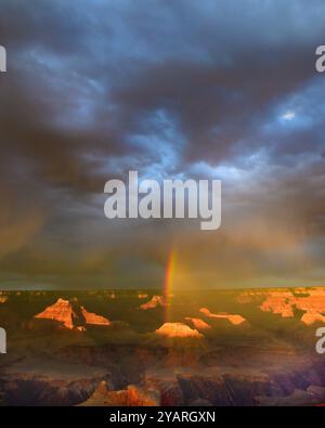 Rainbow and storm clouds, Grand Canyon, Arizona Stock Photo - Alamy