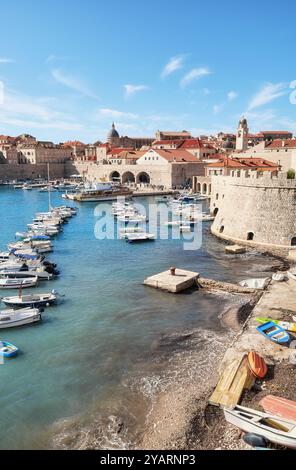 Dubrovnik marina at the old town, Croatia. Stock Photo