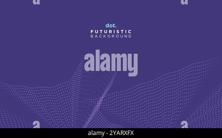 Abstract Digital Dot Flowing Wave Particles Background. Futuristic Geometric Technology Line Wave Halftone Dotted Background Stock Vector