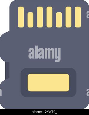 Colorful icon of a sd memory card, often used for storing digital information Stock Vector