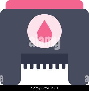 Color ink cartridge is presenting a full ink level and is ready to be used for printing documents Stock Vector