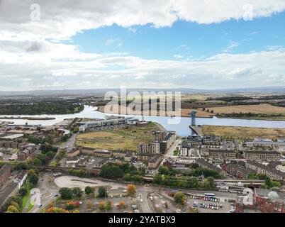 Aerial drone view of Clydebank Scotland Stock Photo