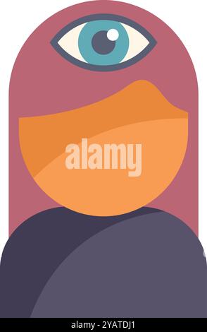Female character opening her third eye, achieving a higher state of consciousness Stock Vector