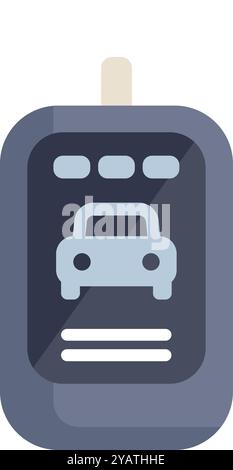 Modern car key is unlocking a vehicle using wireless technology and providing access control features Stock Vector