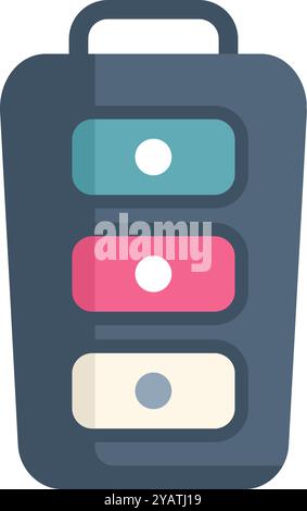 Car key fob with buttons for locking, unlocking, and opening the trunk Stock Vector