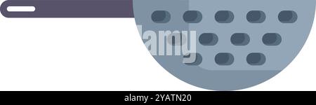 This vector illustration features a simple kitchen colander, perfect for projects related to cooking, food preparation, and kitchenware Stock Vector