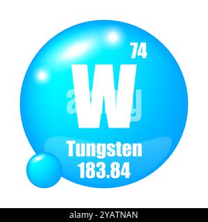 Tungsten symbol. Element number 74 of the Periodic Table of the ...
