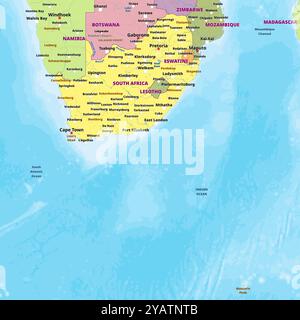 Simple political map of South Africa Stock Vector