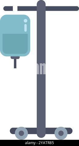 This vector illustration features an iv drip stand, commonly used for delivering fluids and medication to patients in healthcare settings Stock Vector