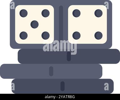 Stack of dominoes is sitting on a table, waiting to be played Stock Vector