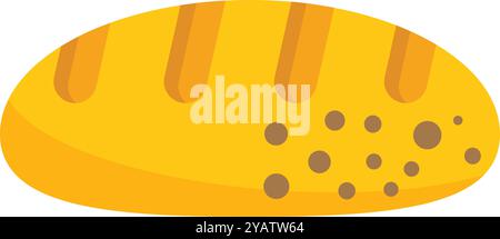 This vector illustration shows a freshly baked loaf of bread with seeds on top, perfect for any bakery or food related project Stock Vector