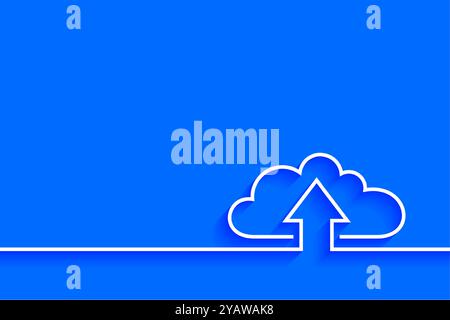 line style cloud computing global network background with text space vector Stock Vector