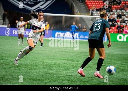 Vancouver, Canada. 15th Oct, 2024. Vancouver, British Columbia, Canada, October 15th 2024: Vancouver Whitecaps FC Girls Elite in action during the Concacaf W Champions Cup group stage match between Vancouver Whitecaps FC Girls Elite and Portland Thorns FC at BC Place Stadium in Vancouver, British Columbia, Canada (EDITORIAL USAGE ONLY). (Amy Elle/SPP) Credit: SPP Sport Press Photo. /Alamy Live News Stock Photo