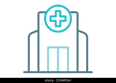 Hospital icon. line icon style. icon related to medical. health elements vector illustration Stock Vector