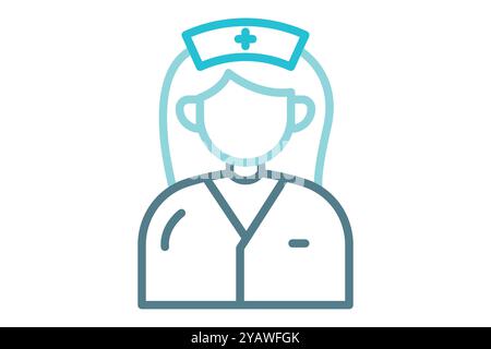 Nurse icon. line icon style. icon related to medical. health elements vector illustration Stock Vector