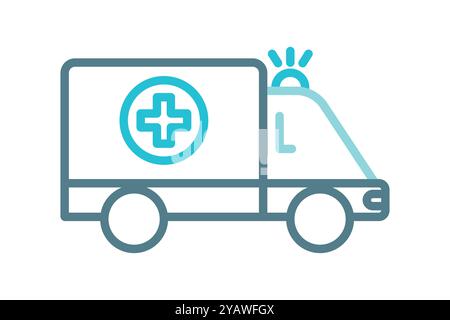 Ambulance icon. line icon style. icon related to medical. health elements vector illustration Stock Vector