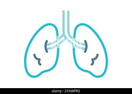 Lung icon. line icon style. icon related to medical. health elements vector illustration Stock Vector