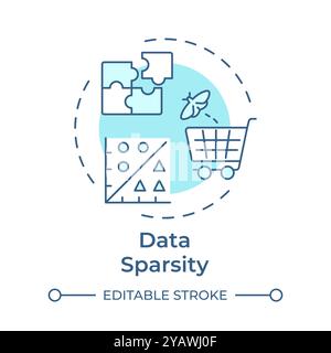 Data sparsity soft blue concept icon Stock Vector