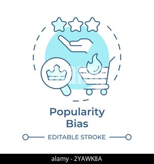 Popularity bias soft blue concept icon Stock Vector